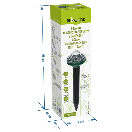 Solārais kurmju atbaidītājs ar LED lampu - 9
