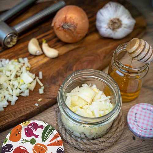 Stikla burka TO 235 ml ar krāsainu vāciņu fi82 - 6 gab. - 15