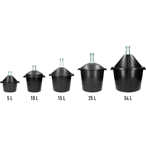 Stikla demižons vīnam 5 L - plastmasas grozā - 6