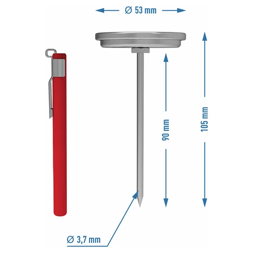 Termometrs šķiņķa vārītājam 0,8 kg (0 °C līdz +120 °C) 9,0 cm - 4