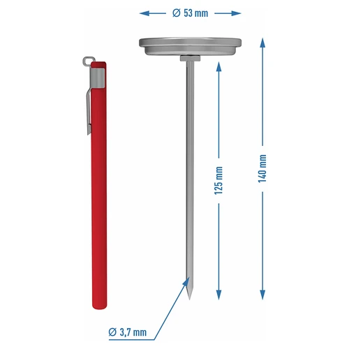 Termometrs šķiņķa vārītājam 1,5 kg un 3 kg (0 °C līdz +120 °C) 12,5 cm - 4