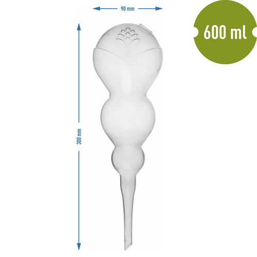 Trīskārša (trīskameru) laistīšanas bumba, caurspīdīga, bezkrāsaina, 600 ml - 5
