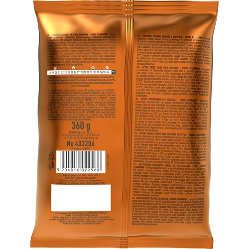 Turbo raugs X-Harmony 18%, 100 L, 360 g - 2