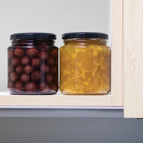 Twist-off burka, grubasek 580 ml ar melnu vāciņu fi 82/6, 6 gab. - 8