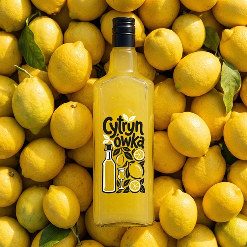 Tynktura pudele 500 ml ar uzdruku „Cytrynówka” un skrūvējamu vāciņu - 6