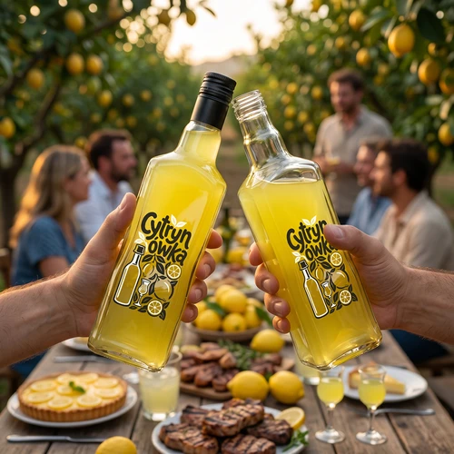 Tynktura pudele 500 ml ar uzdruku „Cytrynówka” un skrūvējamu vāciņu - 7