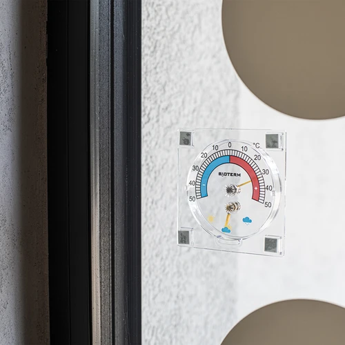 Universālais termometrs ar higrometru, caurspīdīgs, pašlīmējošs (-50°C līdz +50°C) - 3