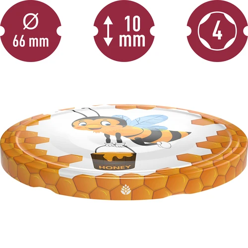 Uzskrūvējams vāciņš fi66 medus "Gucio" - 10 gab. - 3