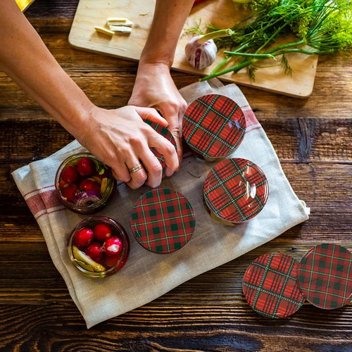 Vāciņi fi82/6, skotu rūtiņu raksta mix, 10 gab. - 7