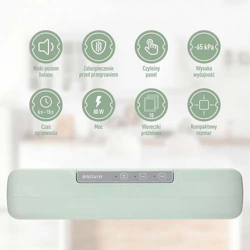 Vakuuma iepakošanas iekārta - universāla, pistāciju krāsā - 7