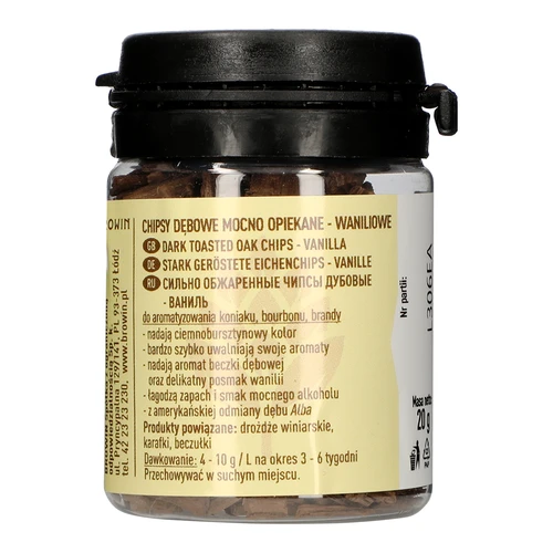 Vaniljas ozolkoka plāksnītes, stipri grauzdētas, 20 g