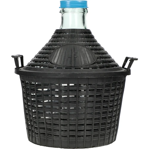 Vīna damadžāns 5 l plastmasas grozā