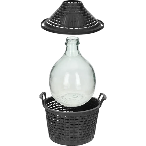 Vīna damadžāns 5 l plastmasas grozā - 4