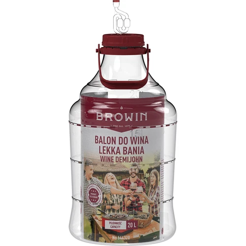 Vīna demižons, viegls, neplīstošs, ar rokturi, 20 L - 3