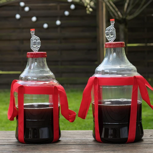 Vīna demižons, viegls, neplīstošs, ar siksnām, 25 L - 9