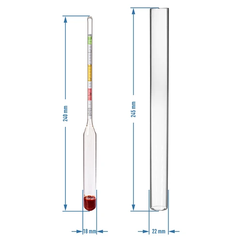 Vīna mērītājs (cukurmērs)- cukura koncentrācijas mērīšanai - 5
