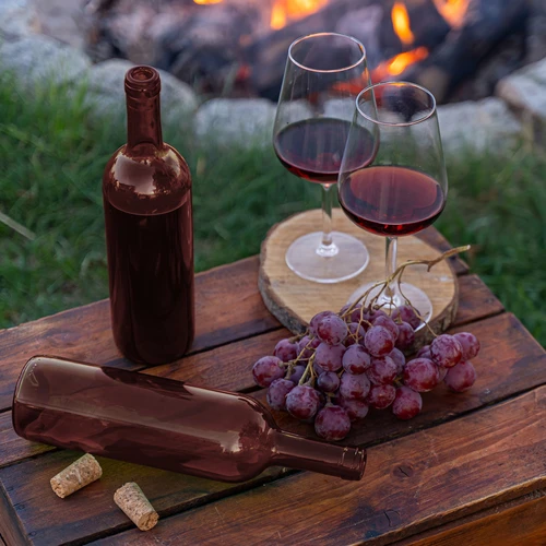 Vīna pudele 750 ml, brūna - sarukplēves iepakojums, 8 gab. - 7