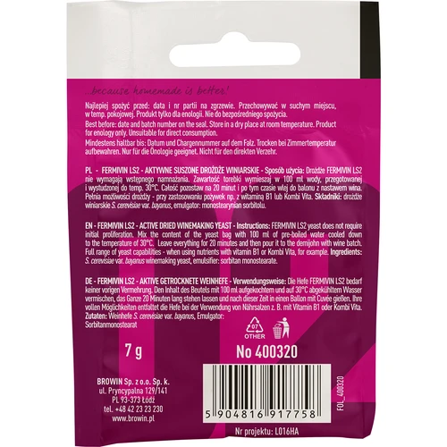 Vīna raugs Fermivin LS2, 7 g - 2