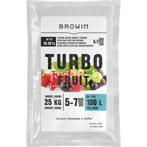 Vīna raugs Turbo Fruit 5–7 dienas 100 L
