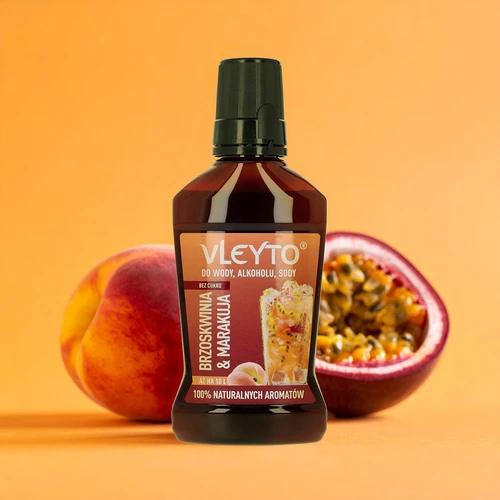 VLEYTO Persiks & Marakuja – garšas esence ar dabīgiem aromātiem, 250 ml - 4