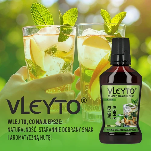 VLEYTO Piparmētra & Ābols – garšas esence ar dabīgām aromatvielām, 250 ml - 6