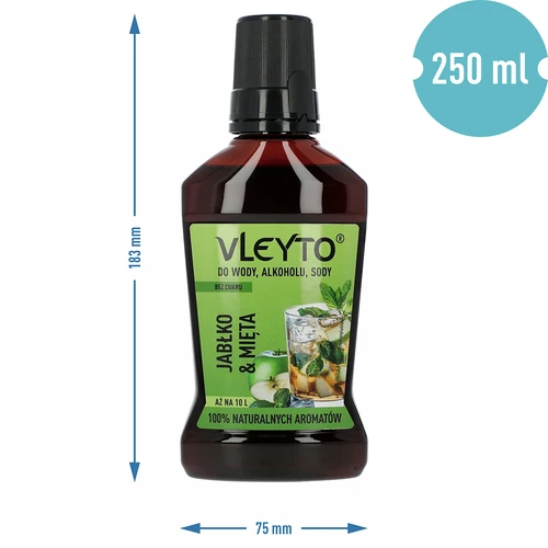 VLEYTO Piparmētra & Ābols – garšas esence ar dabīgām aromatvielām, 250 ml - 5