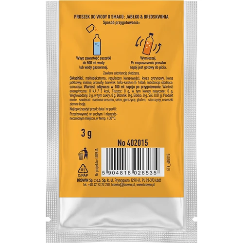 VSYPTO ar ābolu-persiku garšu, 3 g - 3