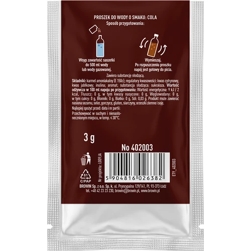 VSYPTO ar kolas garšu - garšas pulveris ūdenim, 3 g - 3
