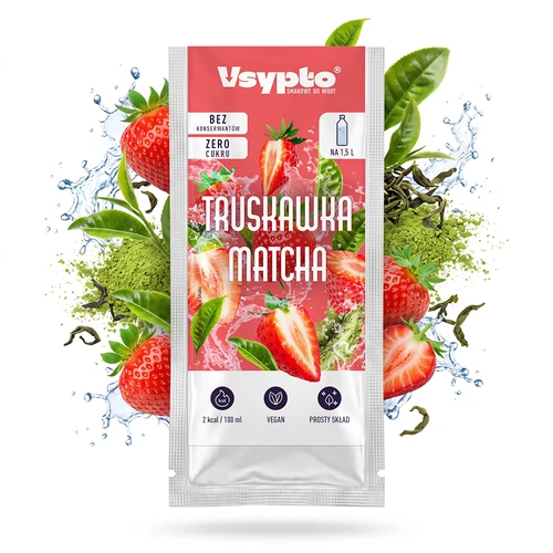 VSYPTO ar zemeņu un matčas garšu, 9 g