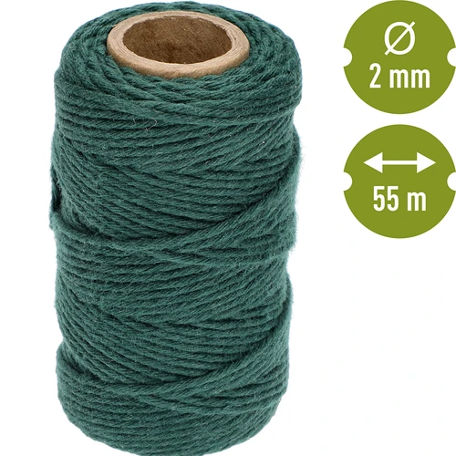 Zaļa kokvilnas aukla 2 mm/55 m/100 g - 4